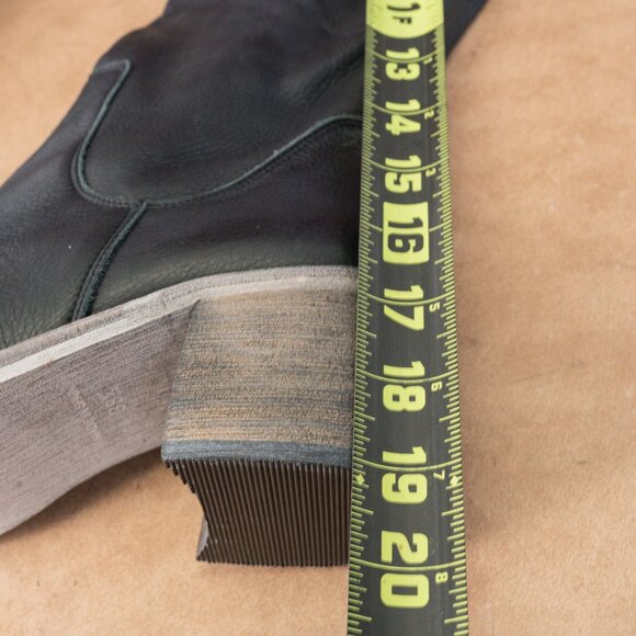 Free People Women Essential Blue Grey Leather Western Knee Boots 9.5US EUR39.5 - Picture 8 of 10